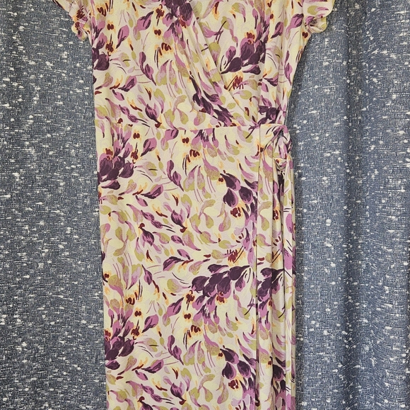 Halogen Floral Wrap Midi  Dress Size Large - Picture 3 of 8